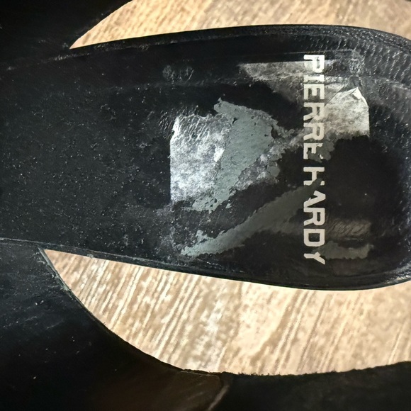 Pierre Hardy NWT size 8 wood & leather Black and Tan Platform Slingbacks - Picture 9 of 11